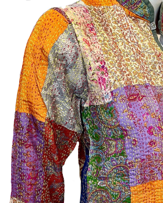 Upcycled Multi-Color Kantha Work Jacket