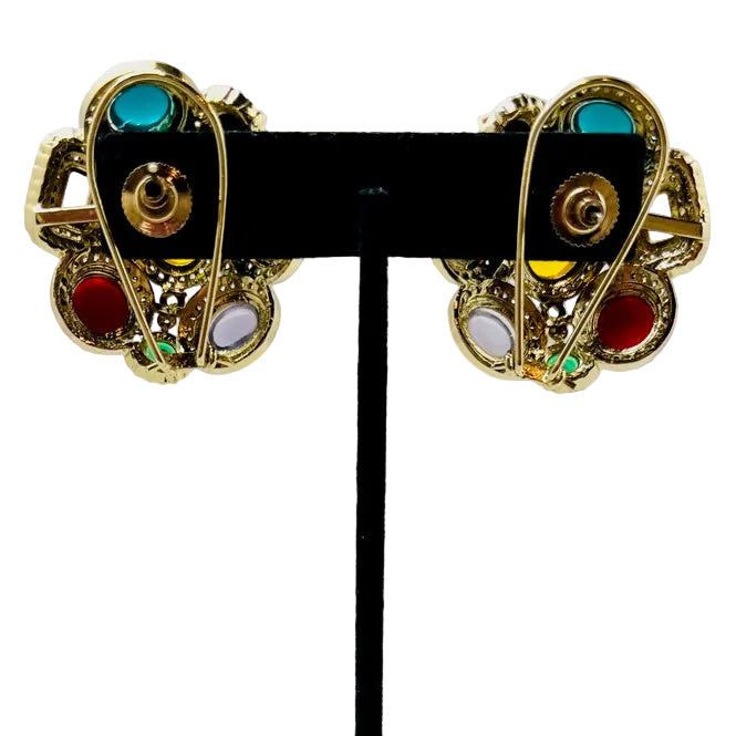 Sabyasachi Inspired Multi-Color Gemstone Earrings