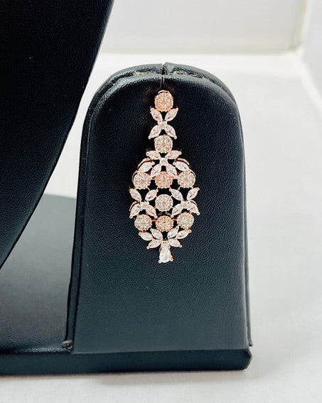 Rose Gold American Diamond Necklace Set