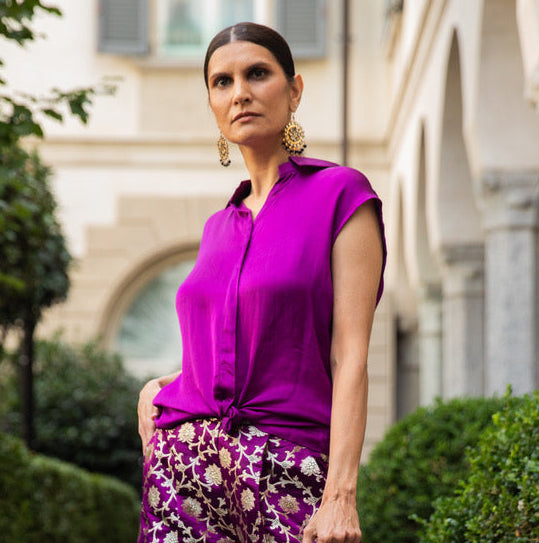 Purple Silk Blouse