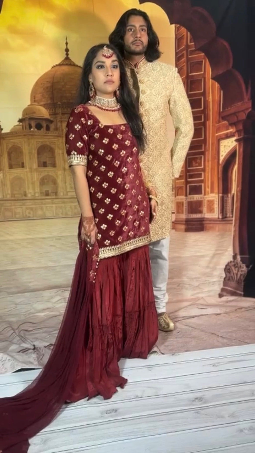 Maroon Color Sharara Set