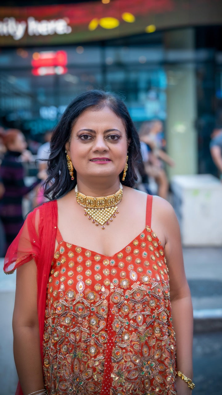 Orange Dhoti Suit