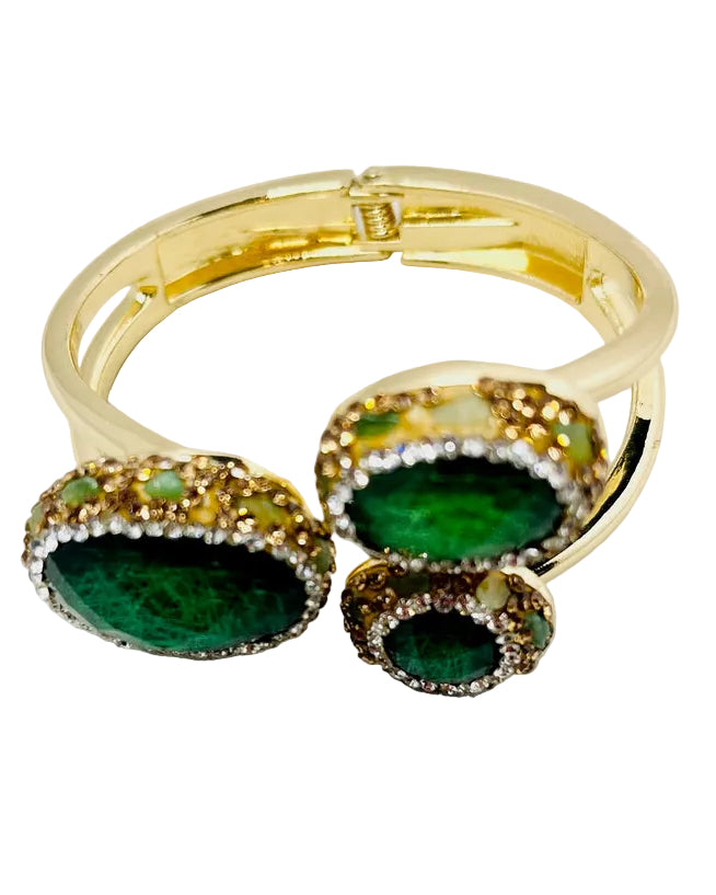 Sabyasachi Inspired Gold & Green Bracelet