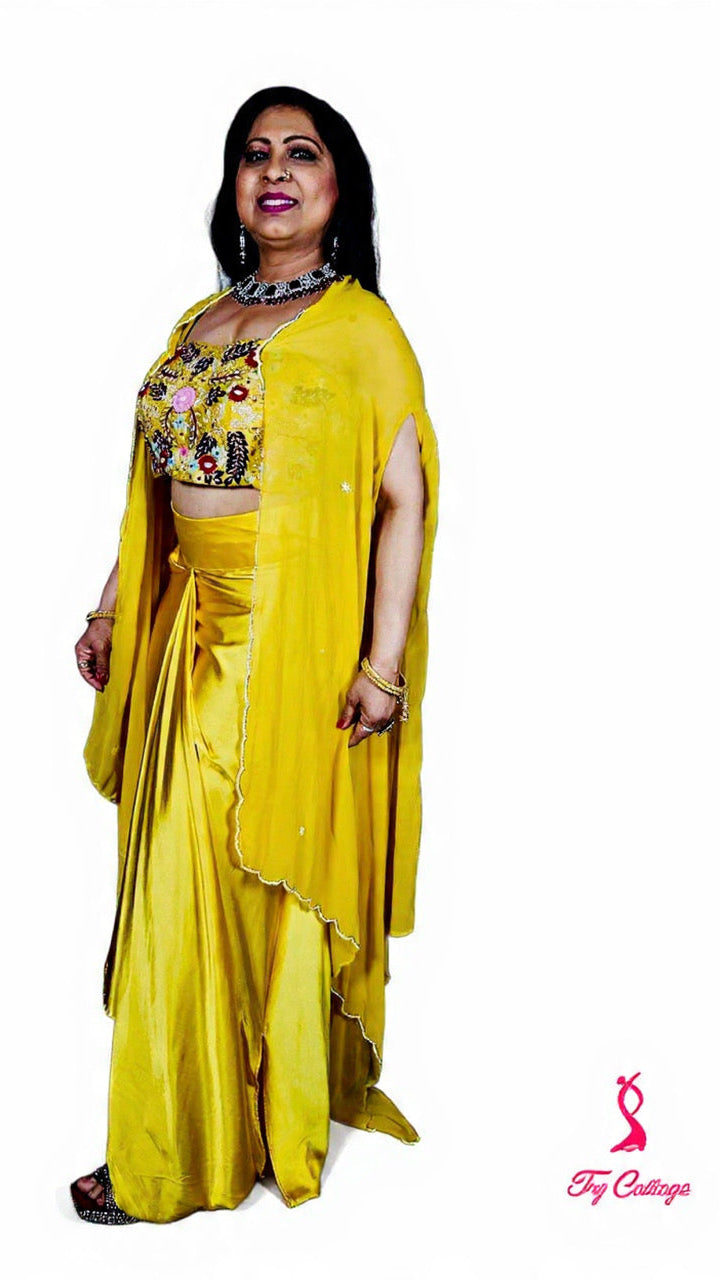 Yellow Color Readymade Dhoti Set