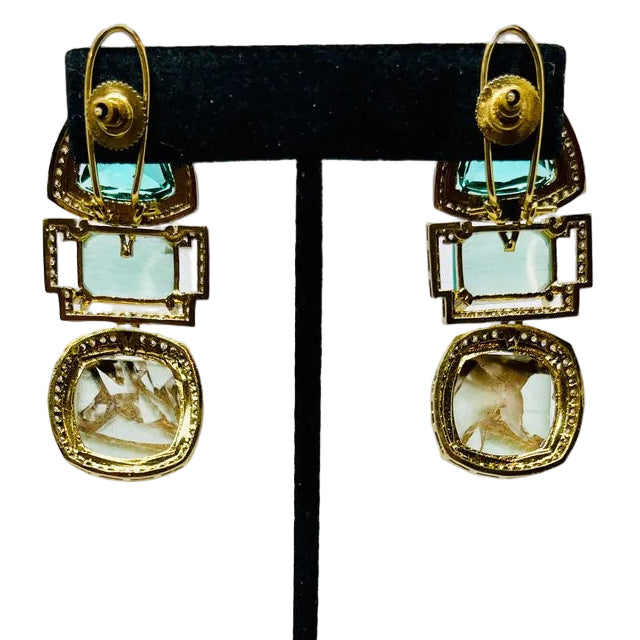 Sabyasachi Inspired Multi-Stone Drop Earrings