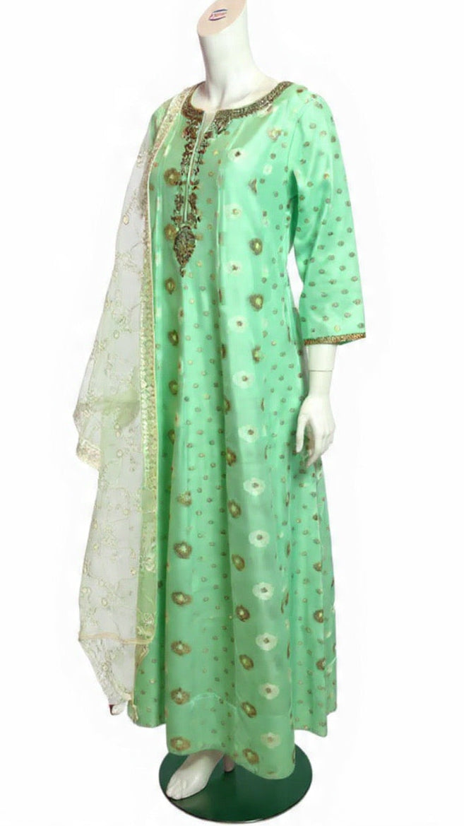 Light Green Anarkali With Dupatta