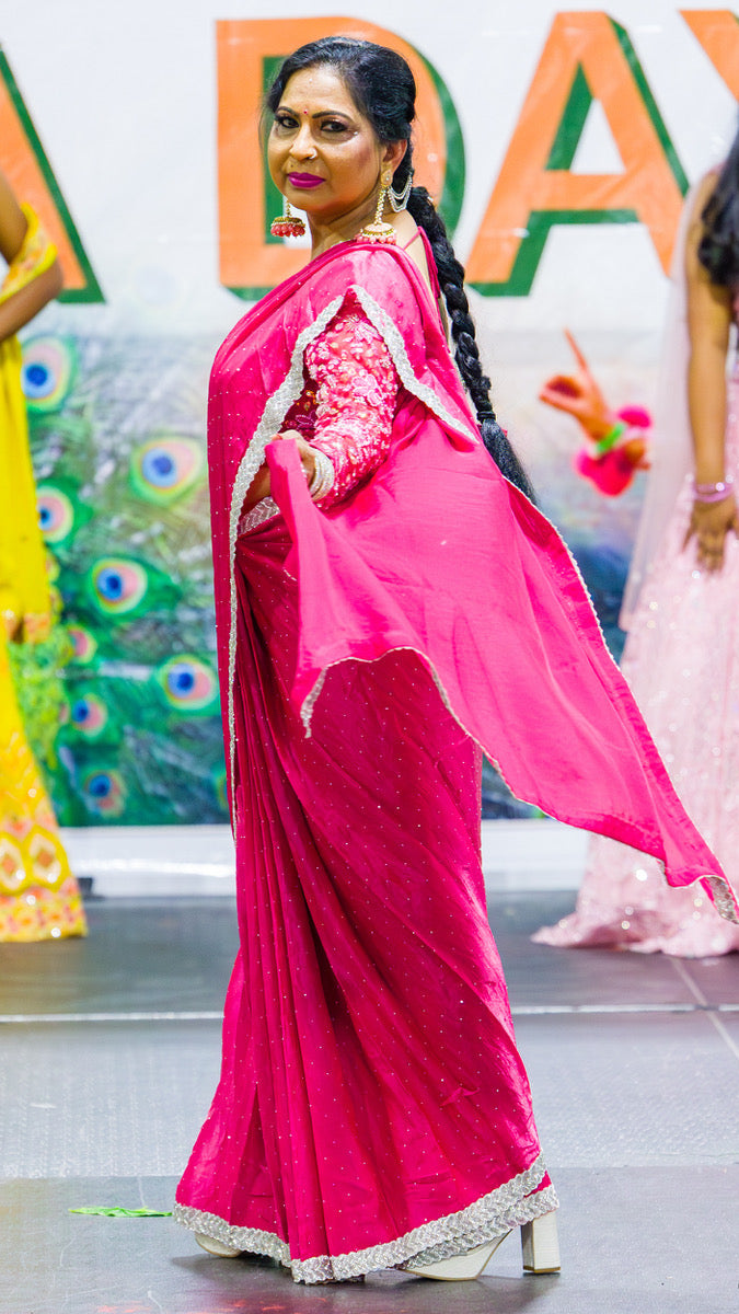 Fuchsia Readymade Saree