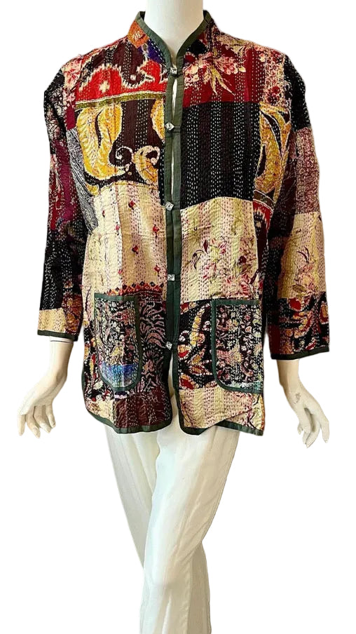 Upcycled Multi-Color Kantha Work Jacket