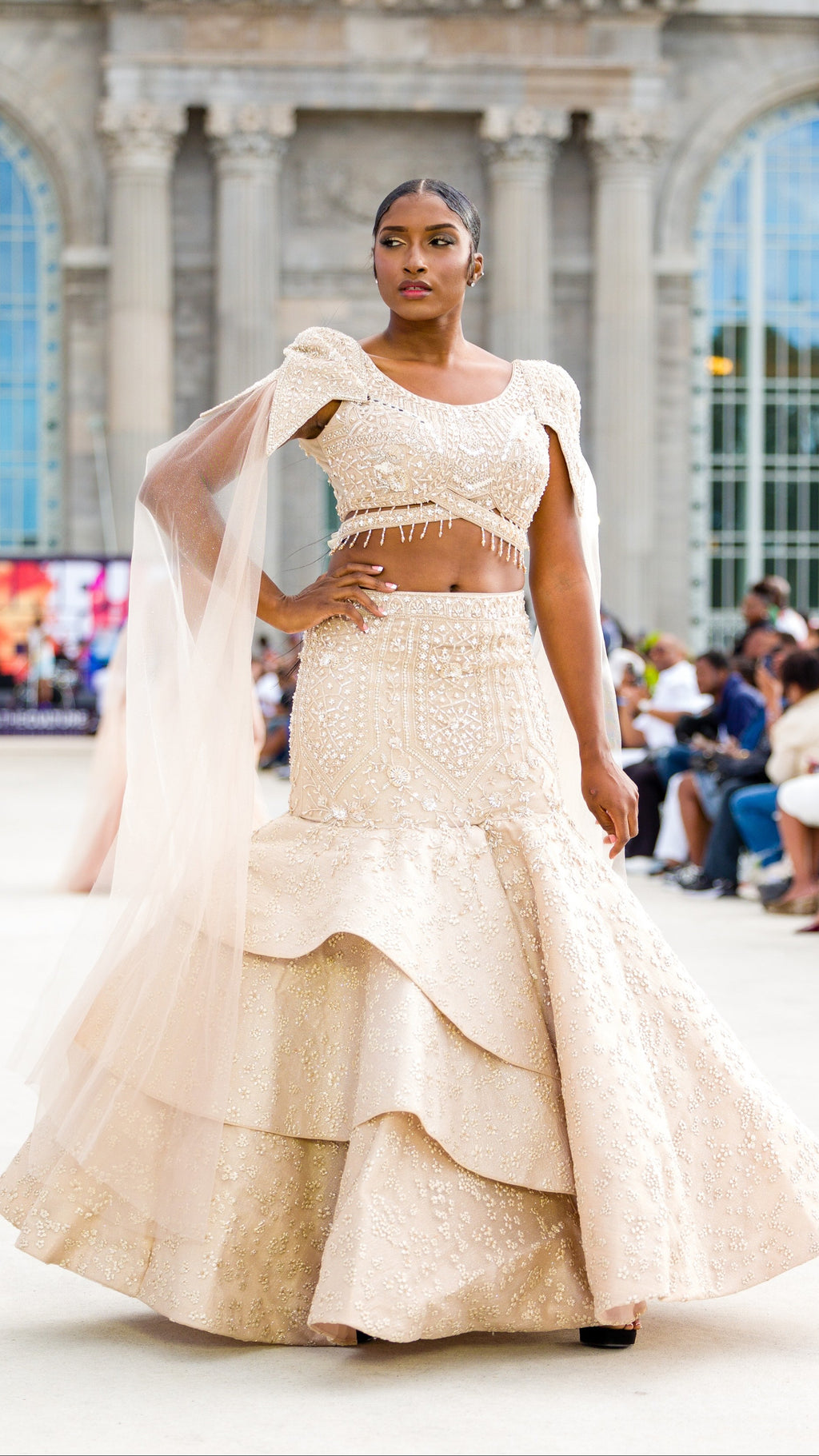 Light Beige Mermaid Style Lehnga Set