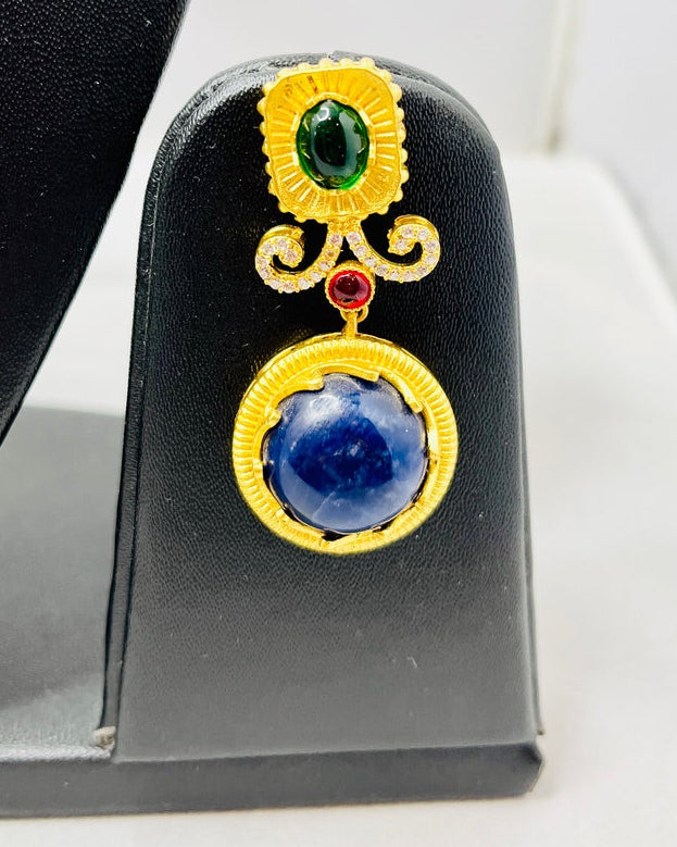 Sabyasachi Inspired Elegant Multi-Gemstone Choker Necklace Set