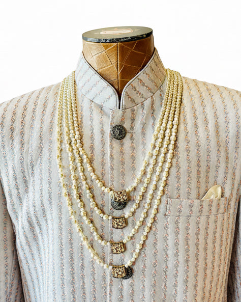 4-Layered Pearl Necklace For Groom