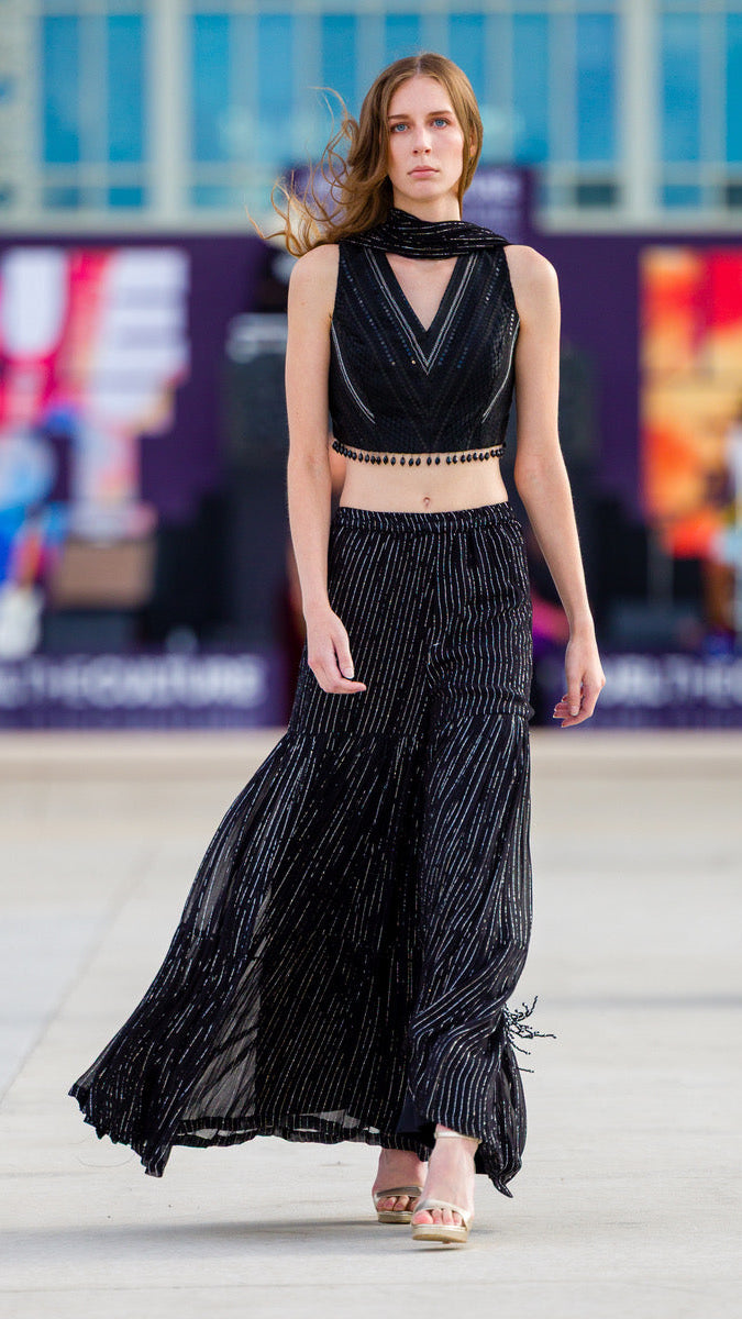 Black Sharara Set
