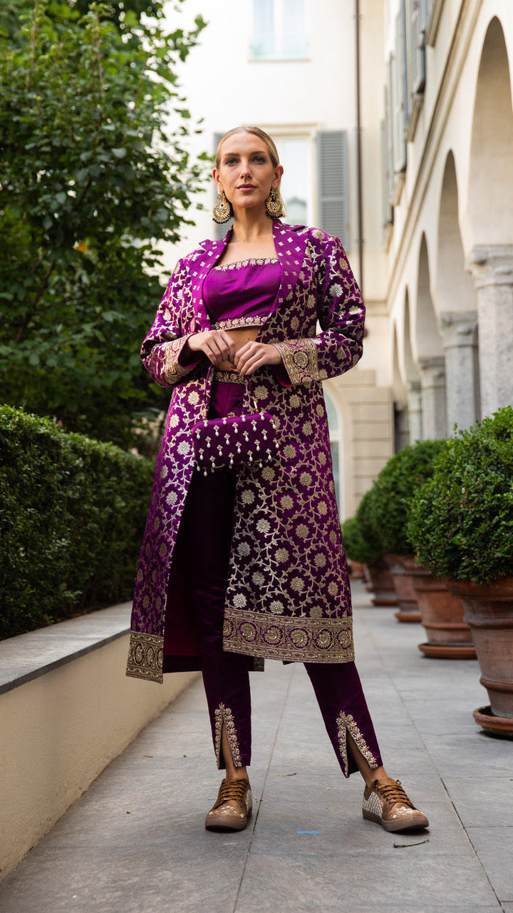 Purple Long Jacket-Dress