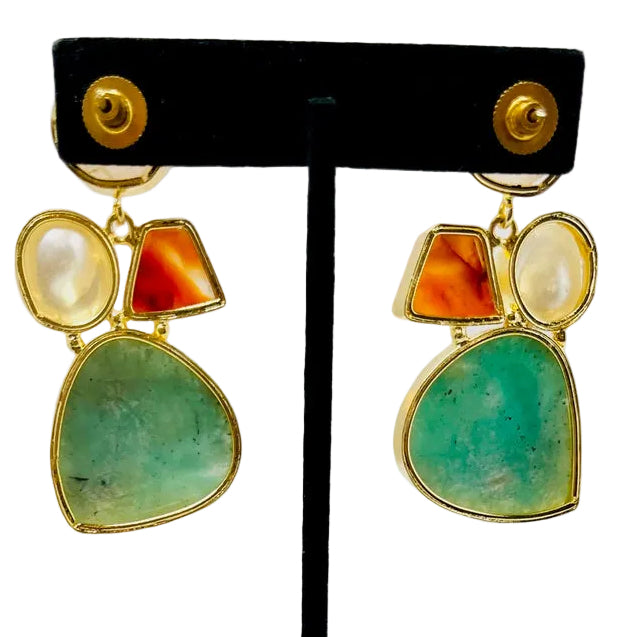 Sabyasachi Inspired Multi-Gemstone Pearl Earrings