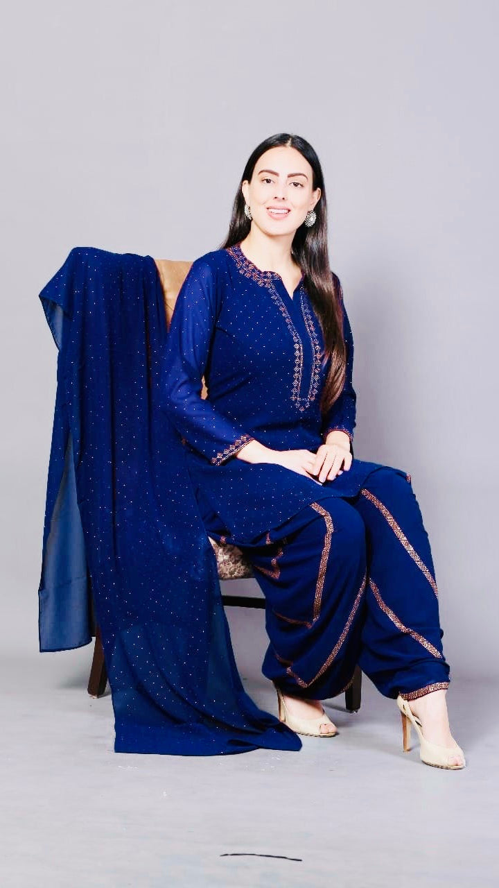 Blue Color Dhoti Set