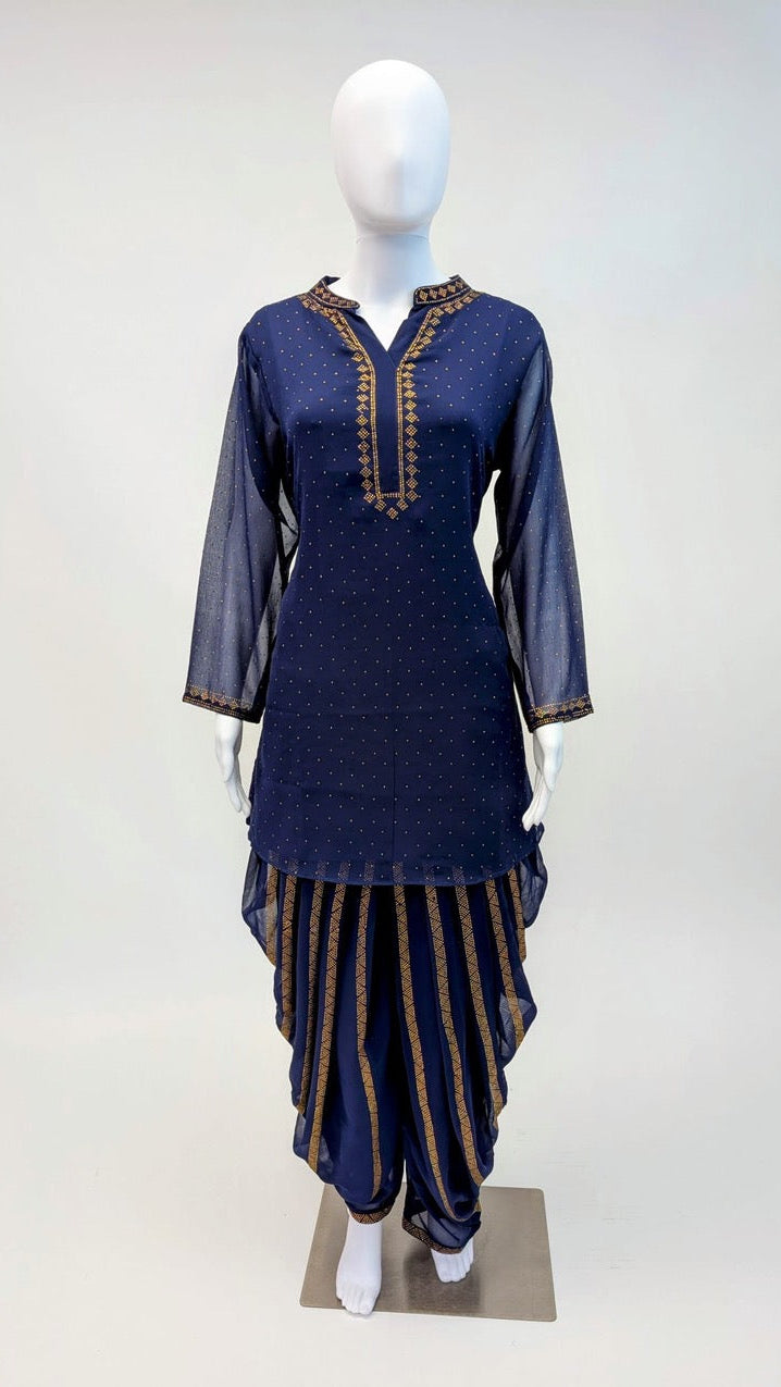 Blue Color Dhoti Set