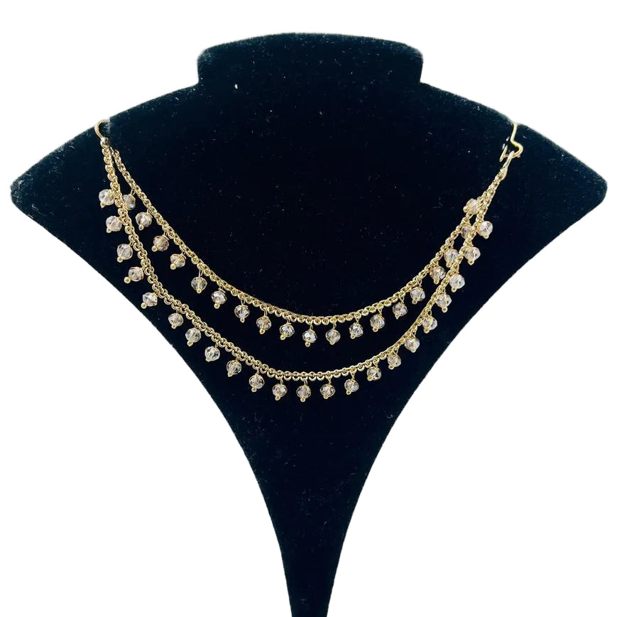 Gold Kundan Earrings With Ear Extensions
