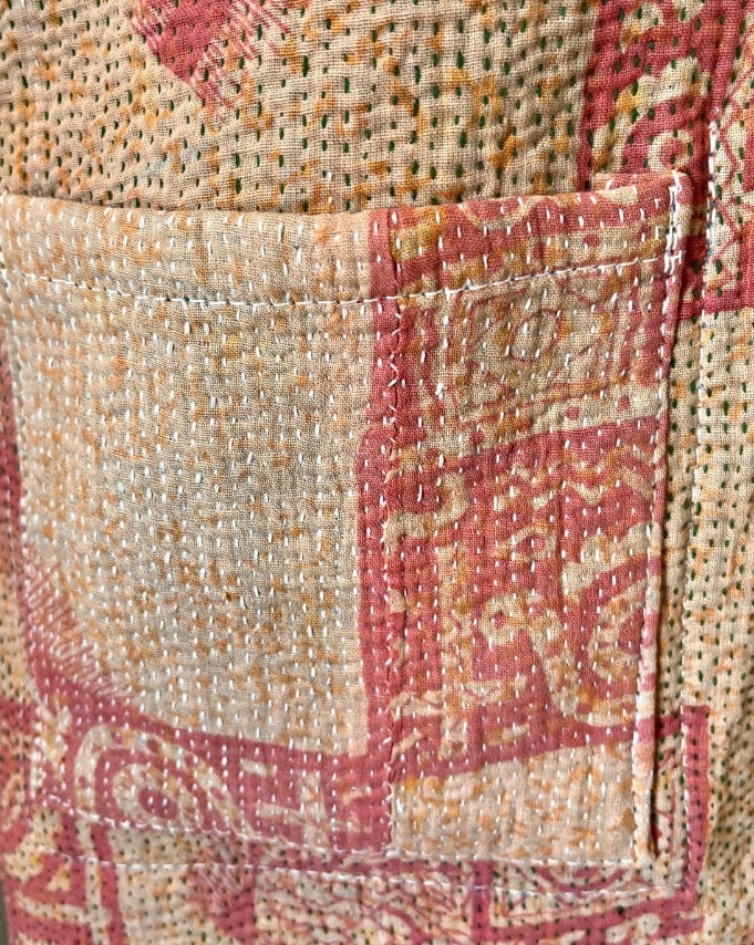 Blue Floral Kantha Work Jacket