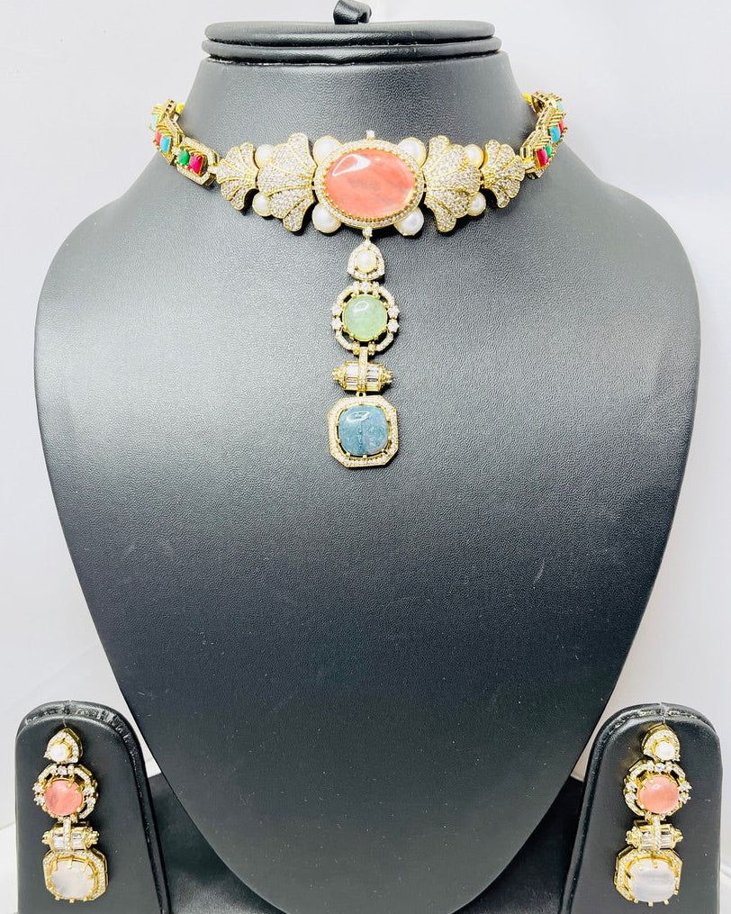 Sabyasachi-Inspired Multicolor Necklace Set