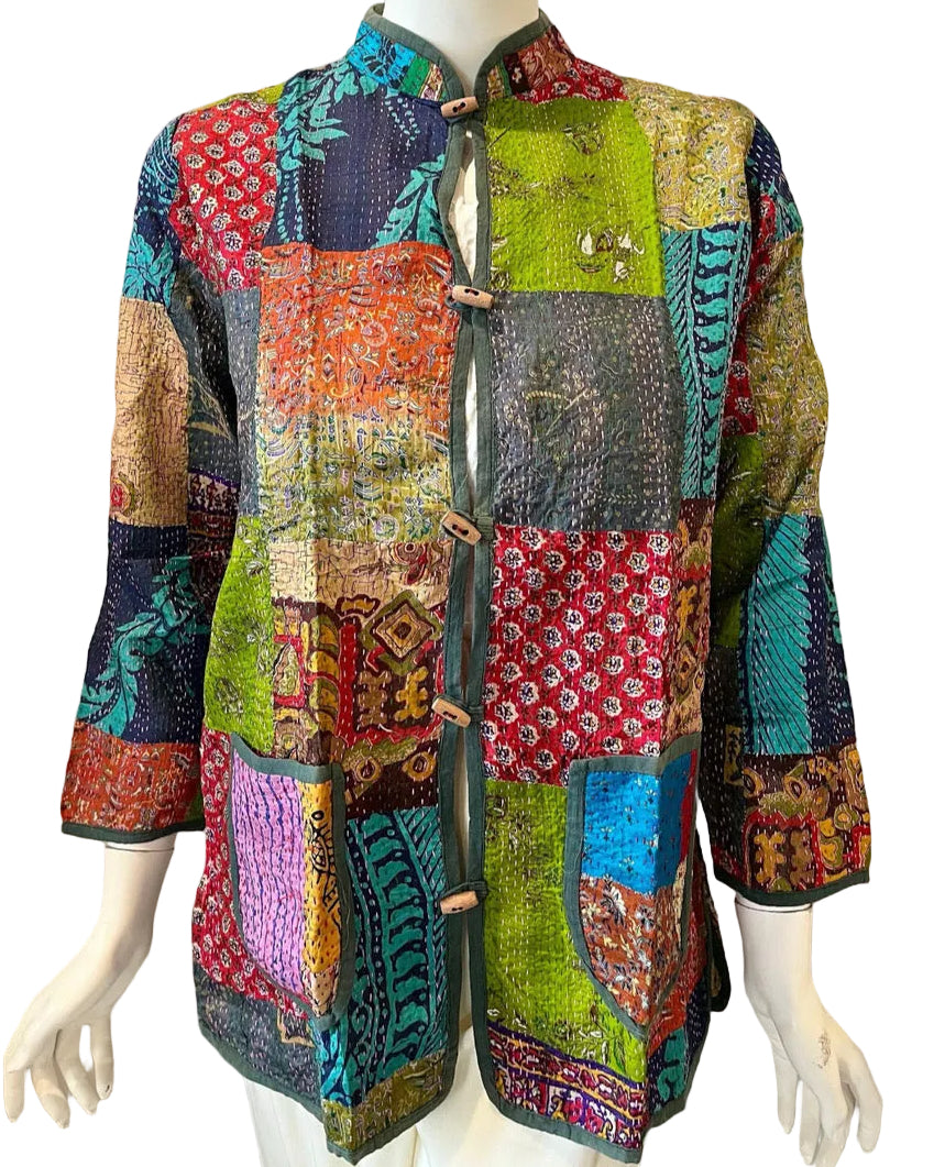 Upcycled Multi-Color Kantha Work Jacket