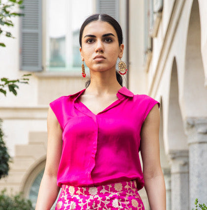 Pink Silk Blouse