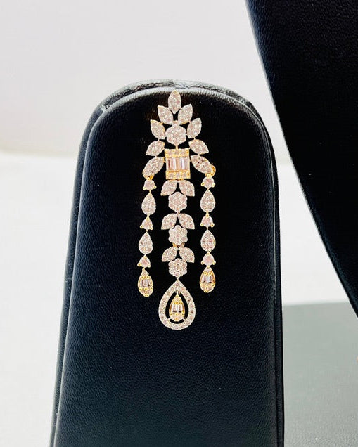 Double Layered American Diamond Necklace Set