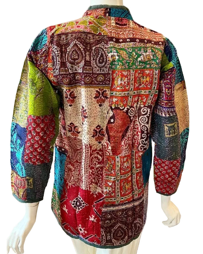 Upcycled Multi-Color Kantha Work Jacket