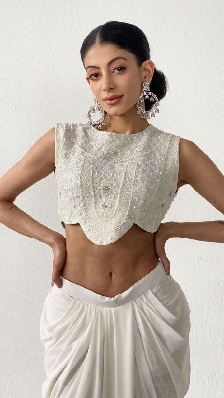 Crop Top with Draped Skirt