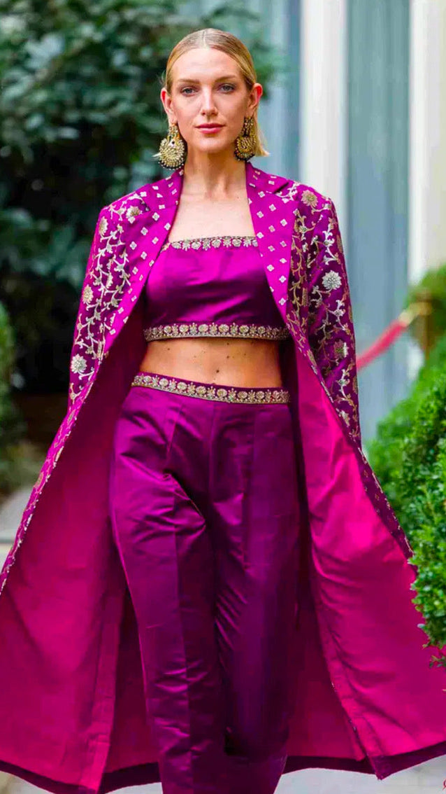 Purple Long Jacket-Dress