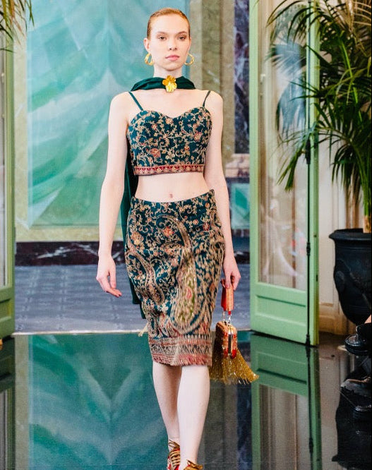 Red Banarasi Silk Clutch