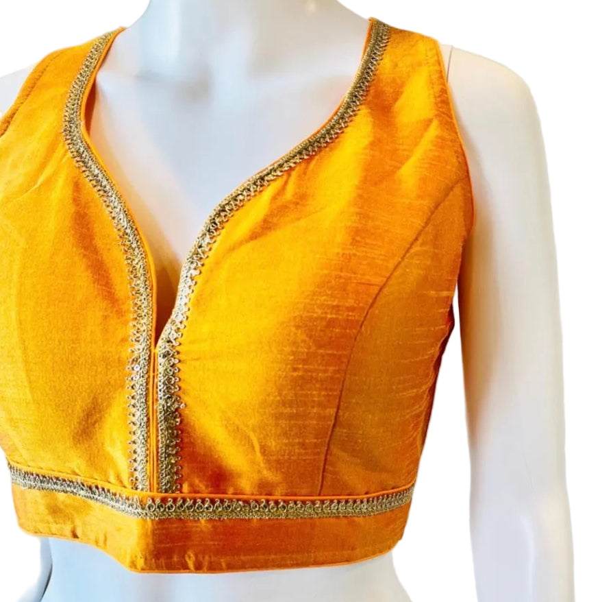 Orange Silk Blouse