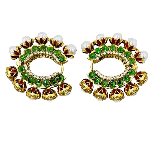 Sabyasachi Inspired Kundan Gold-Plated Earrings