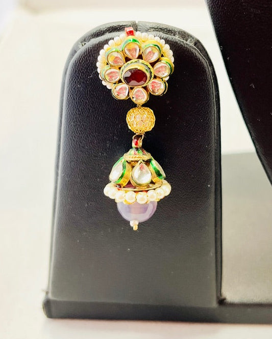 Light Grey & Gold Kundan Set