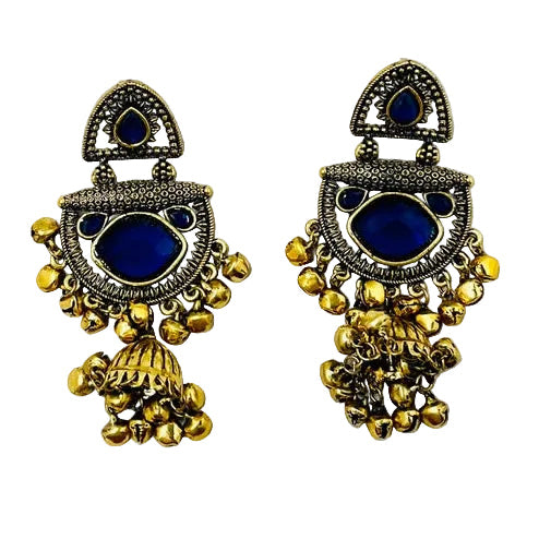 Gold & Blue Earrings