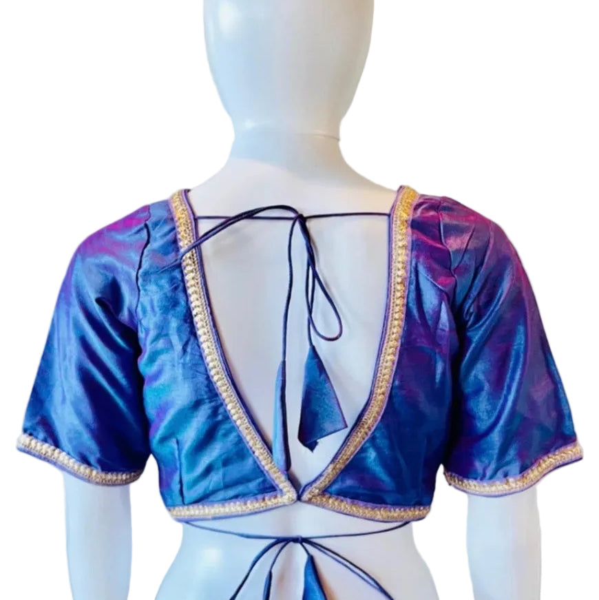 Purple &amp; Blue Ready-Made Blouse