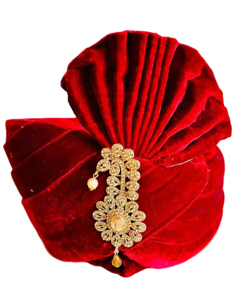 Royal Red Velvet Turban