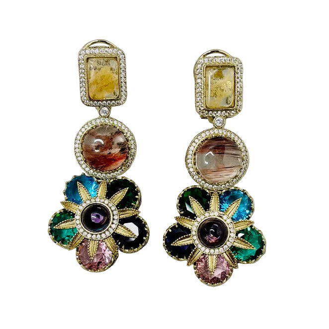 Sabyasachi Inspired Multi-Gemstone Earrings