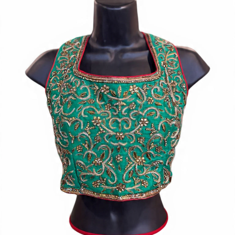 White & Red Embroidery Lehnga Set