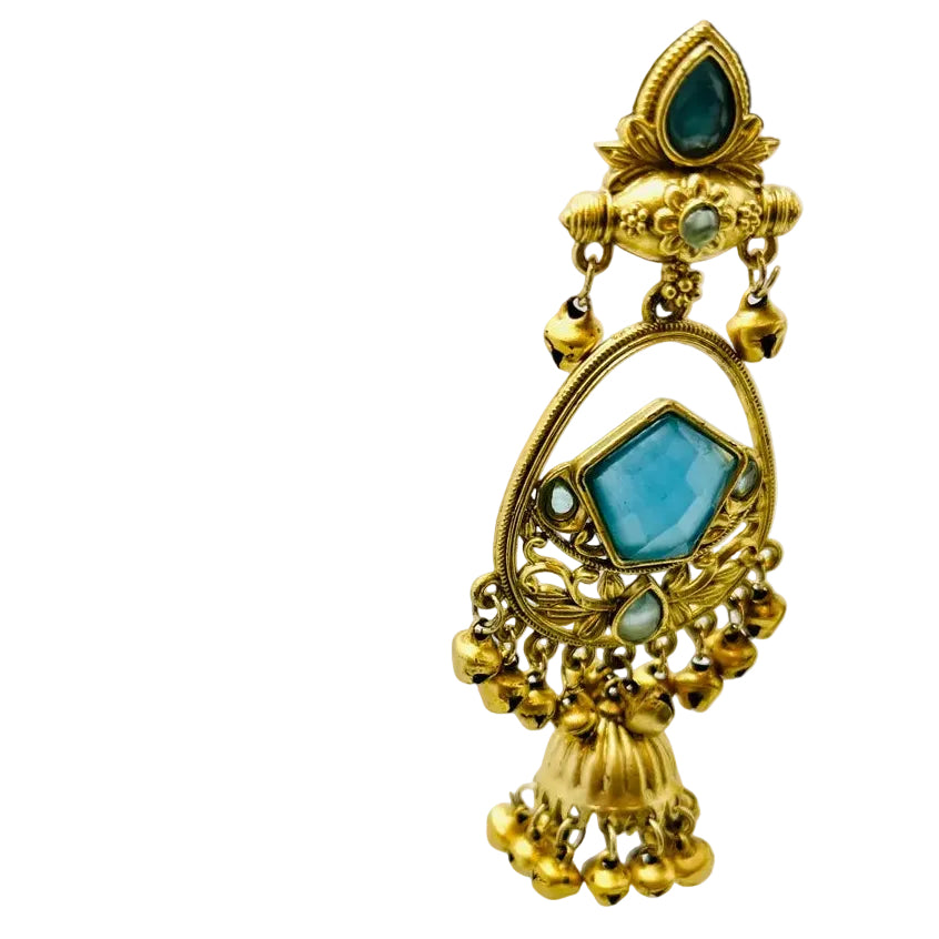 Gold & Sky-Blue Earrings