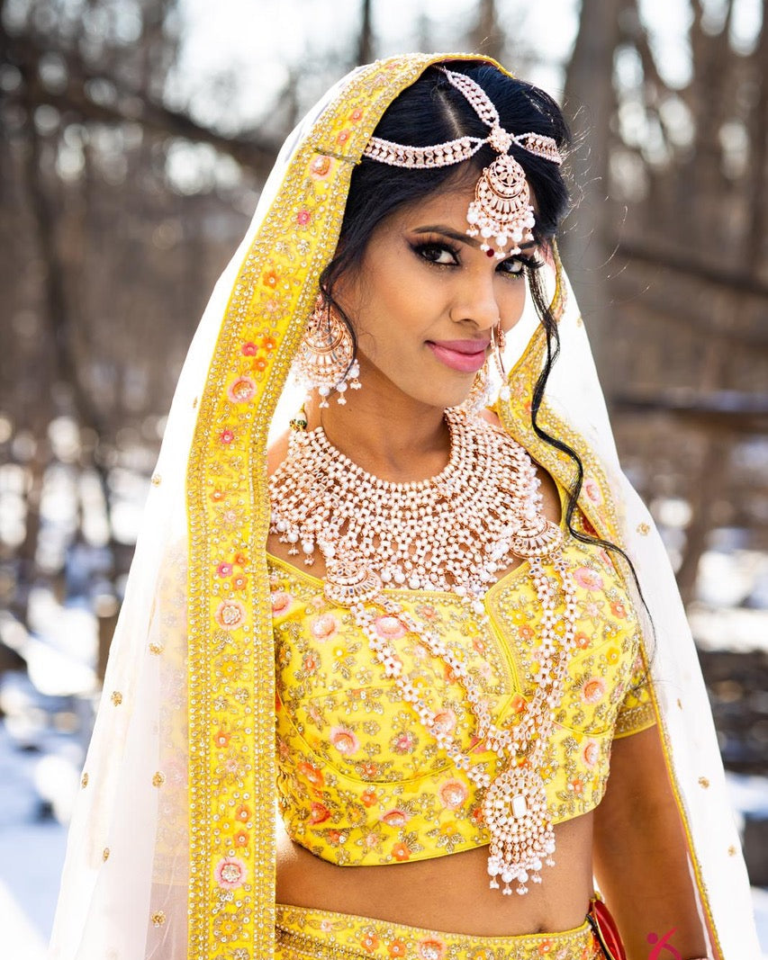 Bridal Rose gold Jewelry Set
