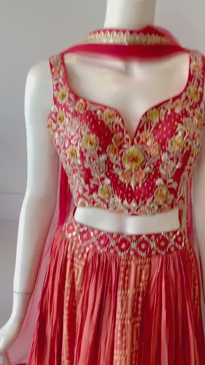 Blood Orange Color Lehnga