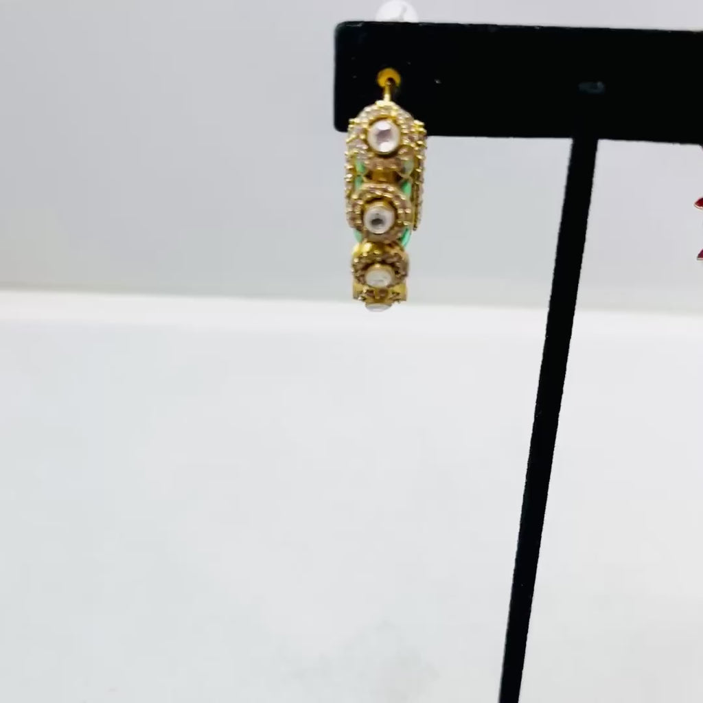 Sabyasachi Inspired Kundan Gold-Plated Earrings