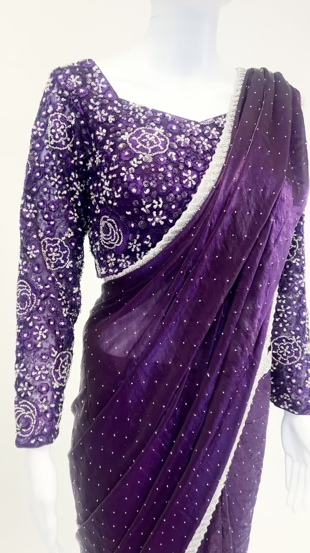 Purple Readymade Saree