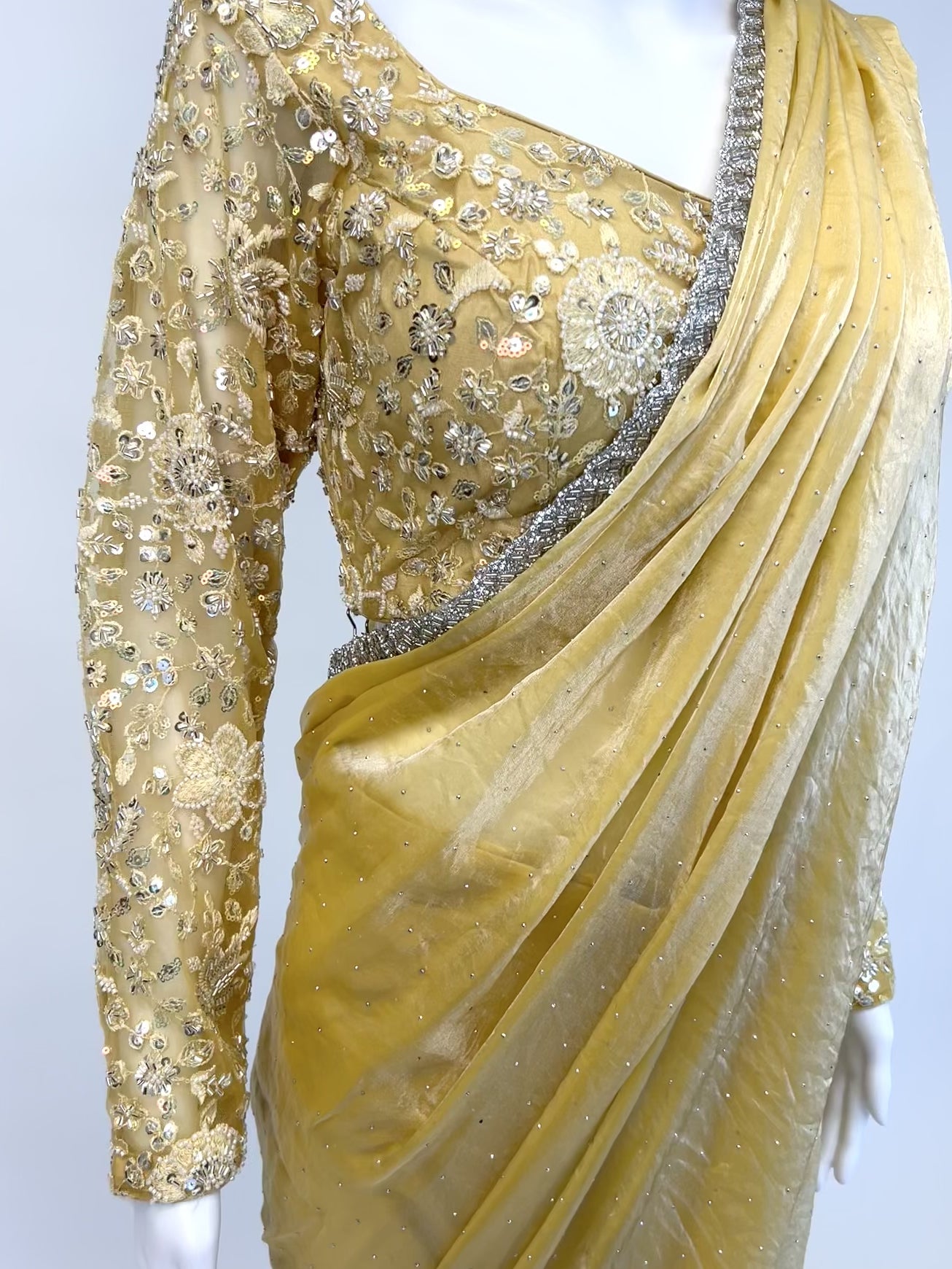 Yellow Readymade Saree