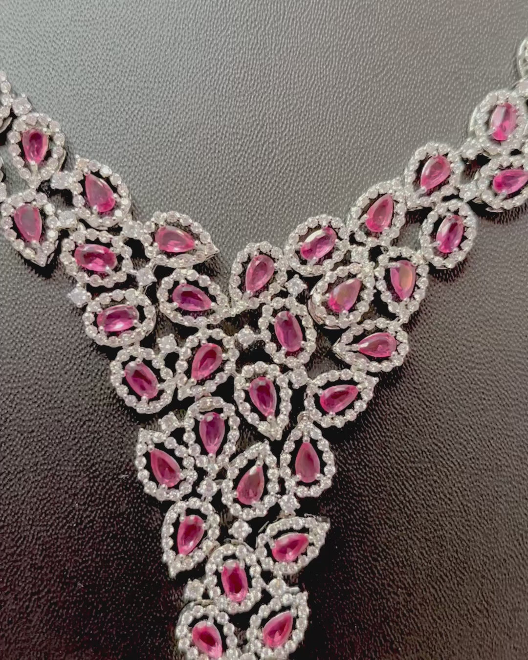 Pink and Silver Stone Necklace