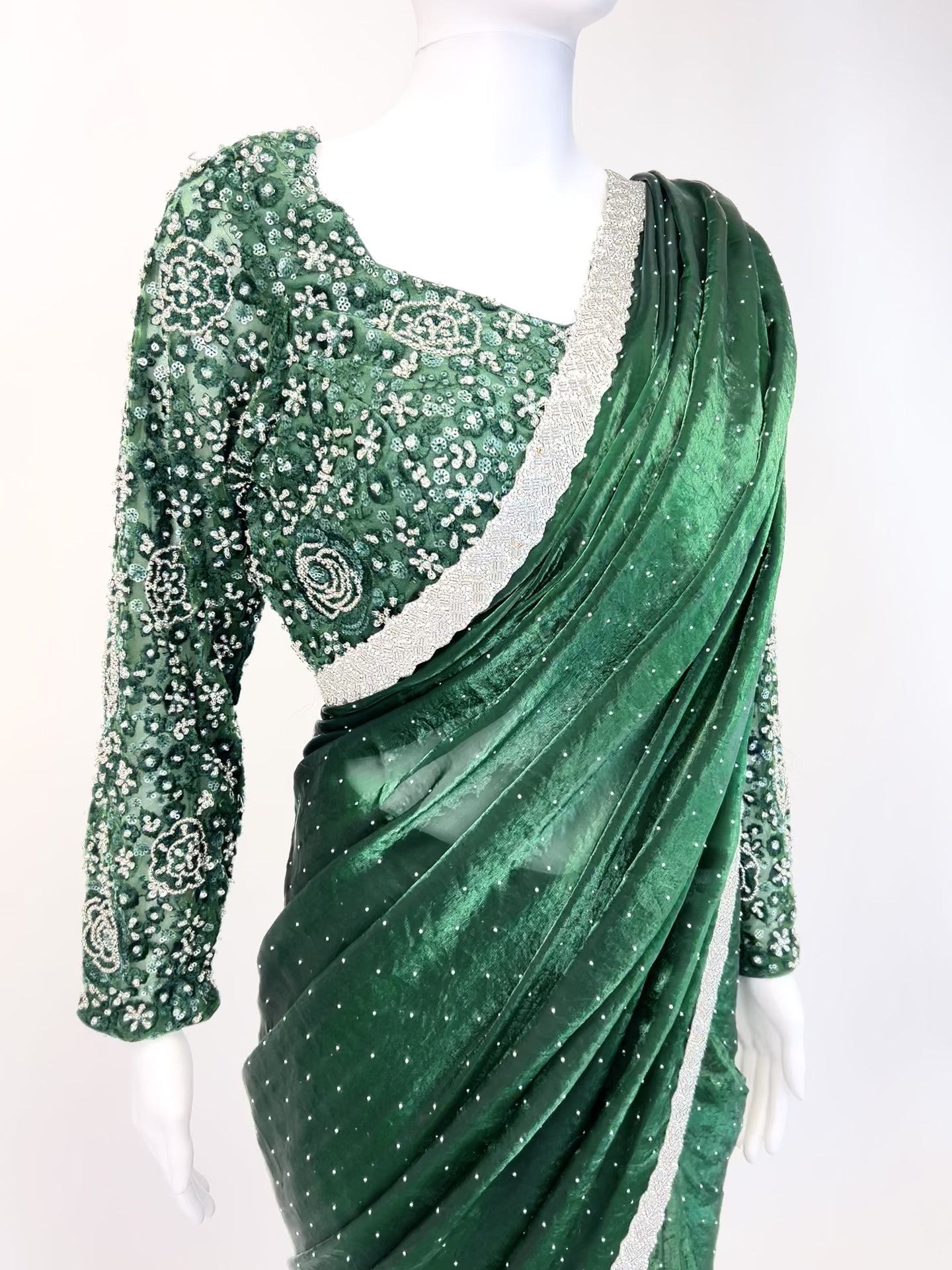 Green Readymade Saree