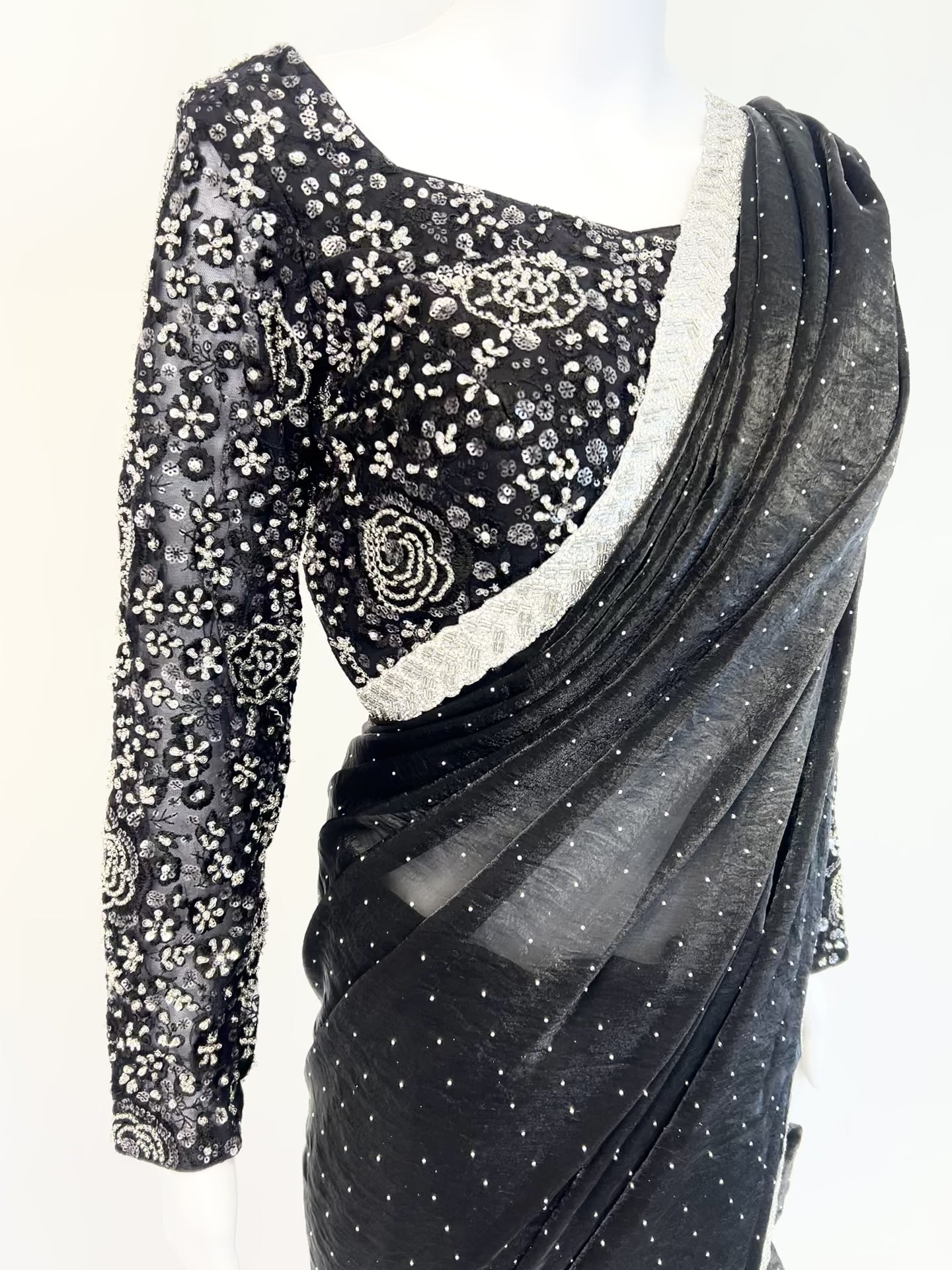 Black Readymade Saree