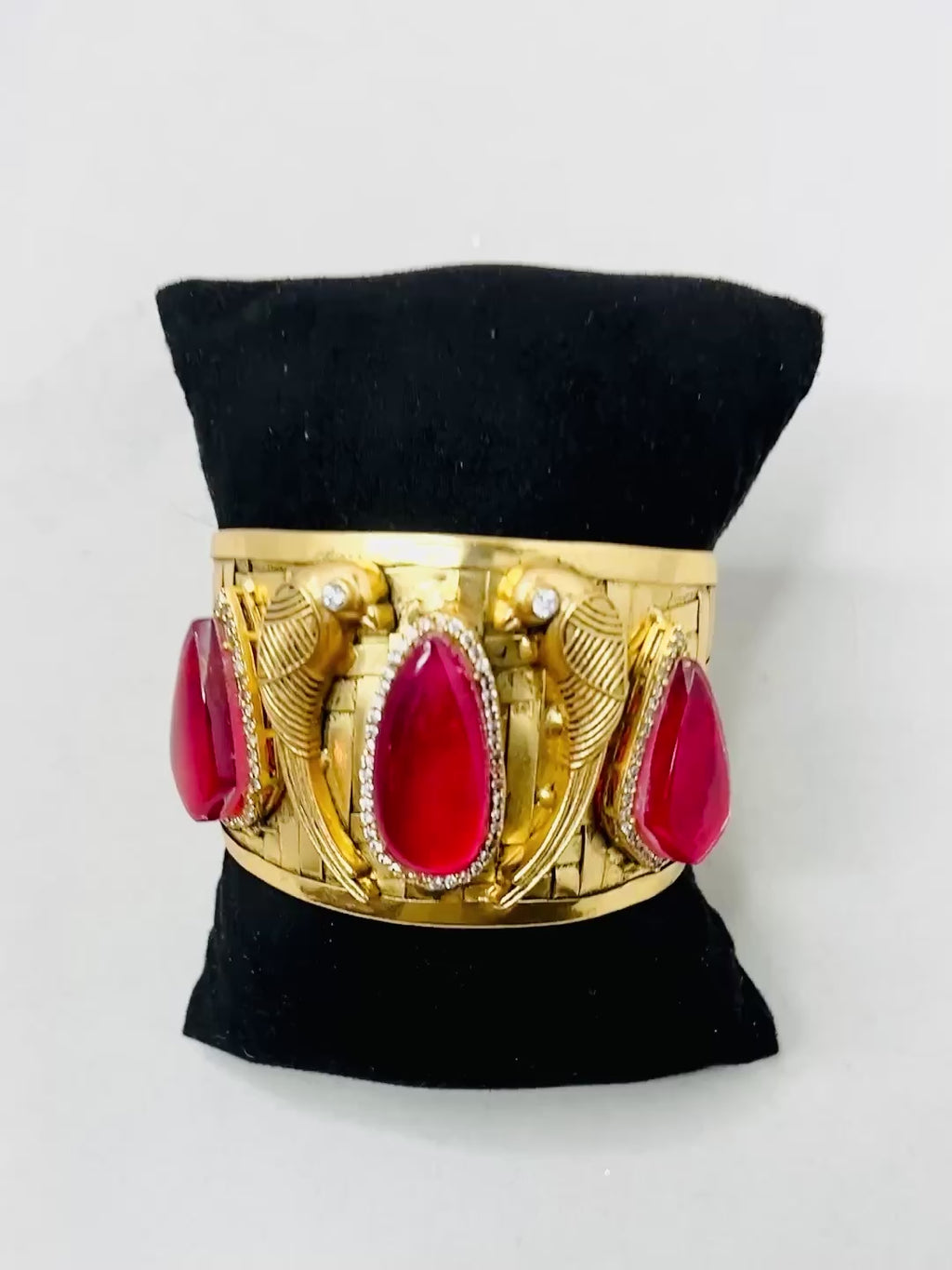 Sabyasachi Inspired Gold & Red Stone Bracelet