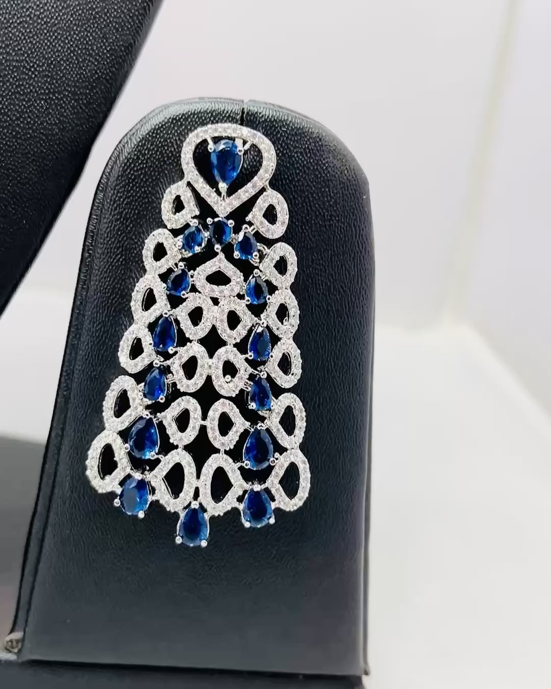 Blue American Diamond Necklace Set