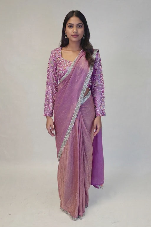 Lavender Readymade Saree